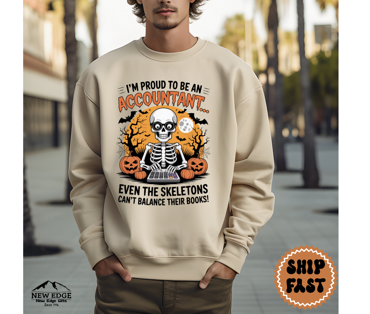Proud to Be an Accountant Halloween Sweatshirt – “Because Even Skeletons Can’t Balance Their Books” | Unisex Funny Spooky Finance Crewneck