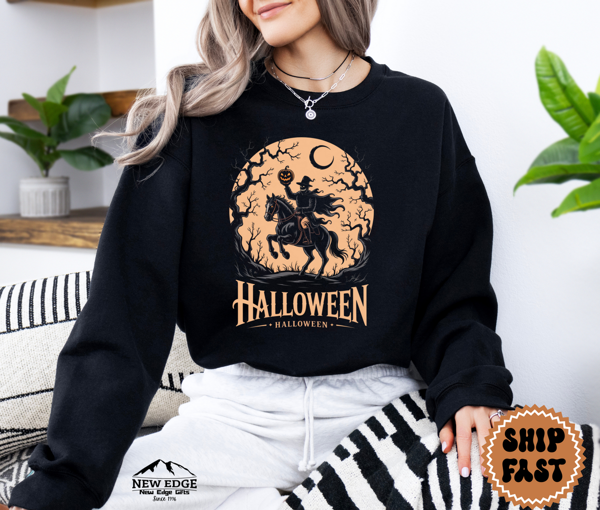 Unisex Halloween Horseman Sweatshirt | Headless Horseman Pullover | Spooky Gothic Fall Crewneck