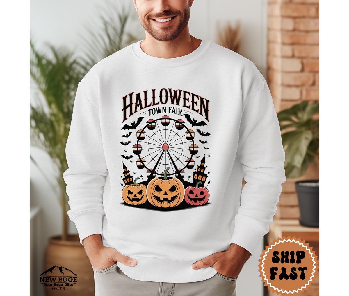 Unisex Halloween Town Fair Sweatshirt | Spooky Carnival Pullover | Cozy Fall Festival Crewneck