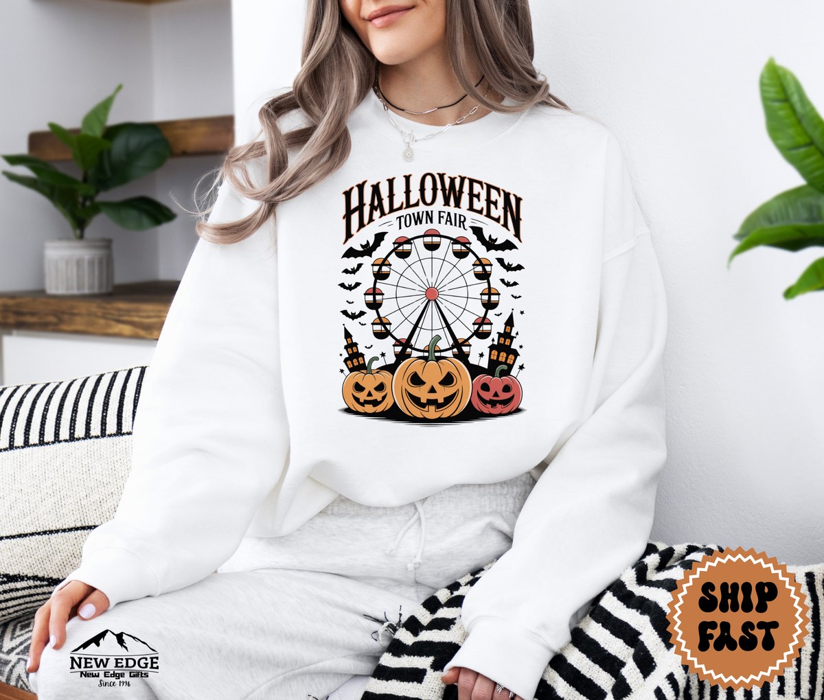 Unisex Halloween Town Fair Sweatshirt | Spooky Carnival Pullover | Cozy Fall Festival Crewneck