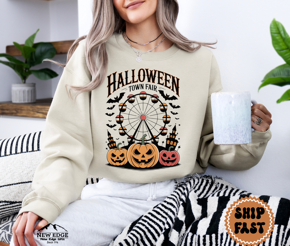 Unisex Halloween Town Fair Sweatshirt | Spooky Carnival Pullover | Cozy Fall Festival Crewneck