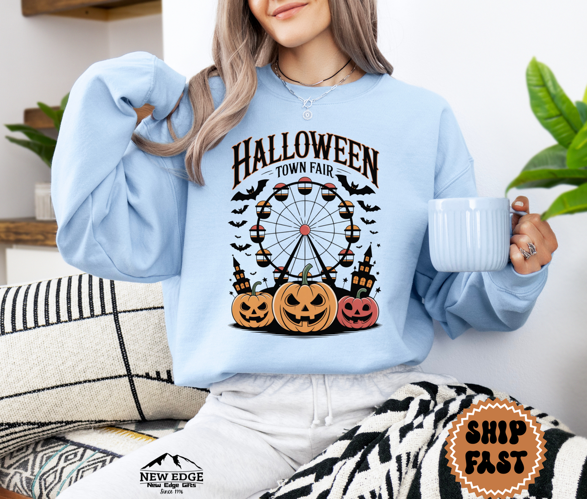 Unisex Halloween Town Fair Sweatshirt | Spooky Carnival Pullover | Cozy Fall Festival Crewneck