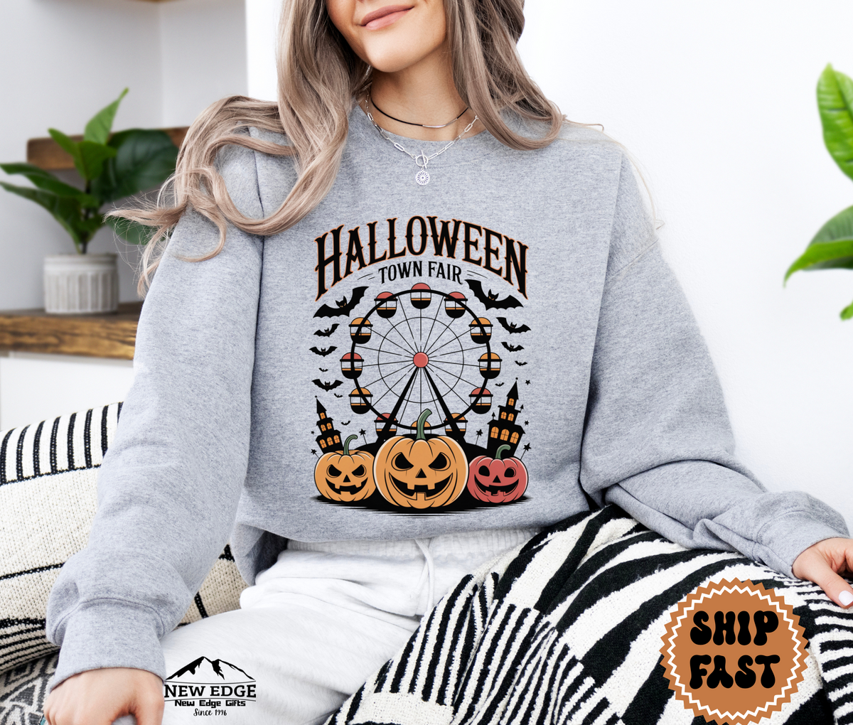 Unisex Halloween Town Fair Sweatshirt | Spooky Carnival Pullover | Cozy Fall Festival Crewneck