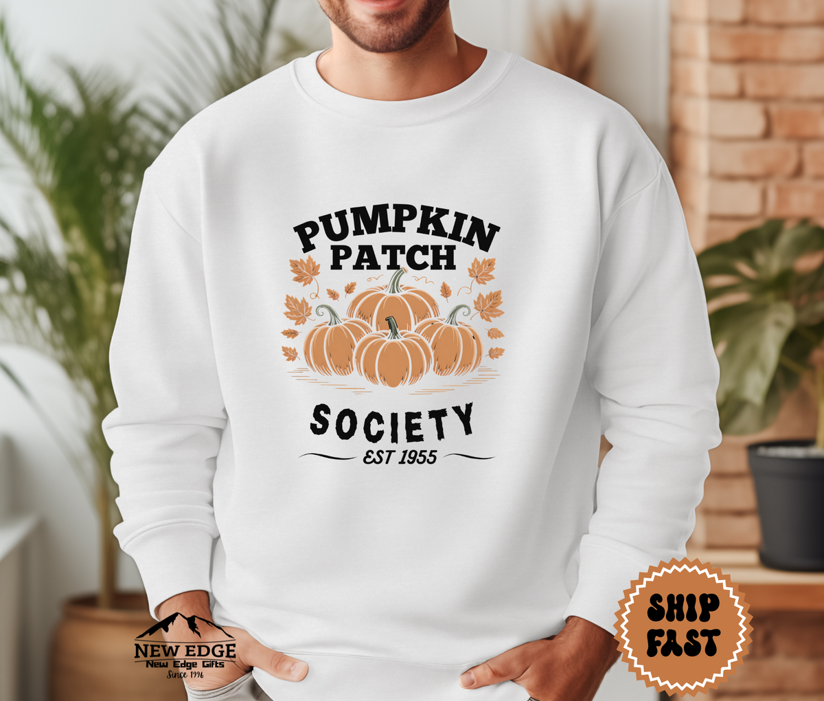 Unisex Pumpkin Patch Society Halloween Sweatshirt – Cozy Fall Harvest Autumn Pullover