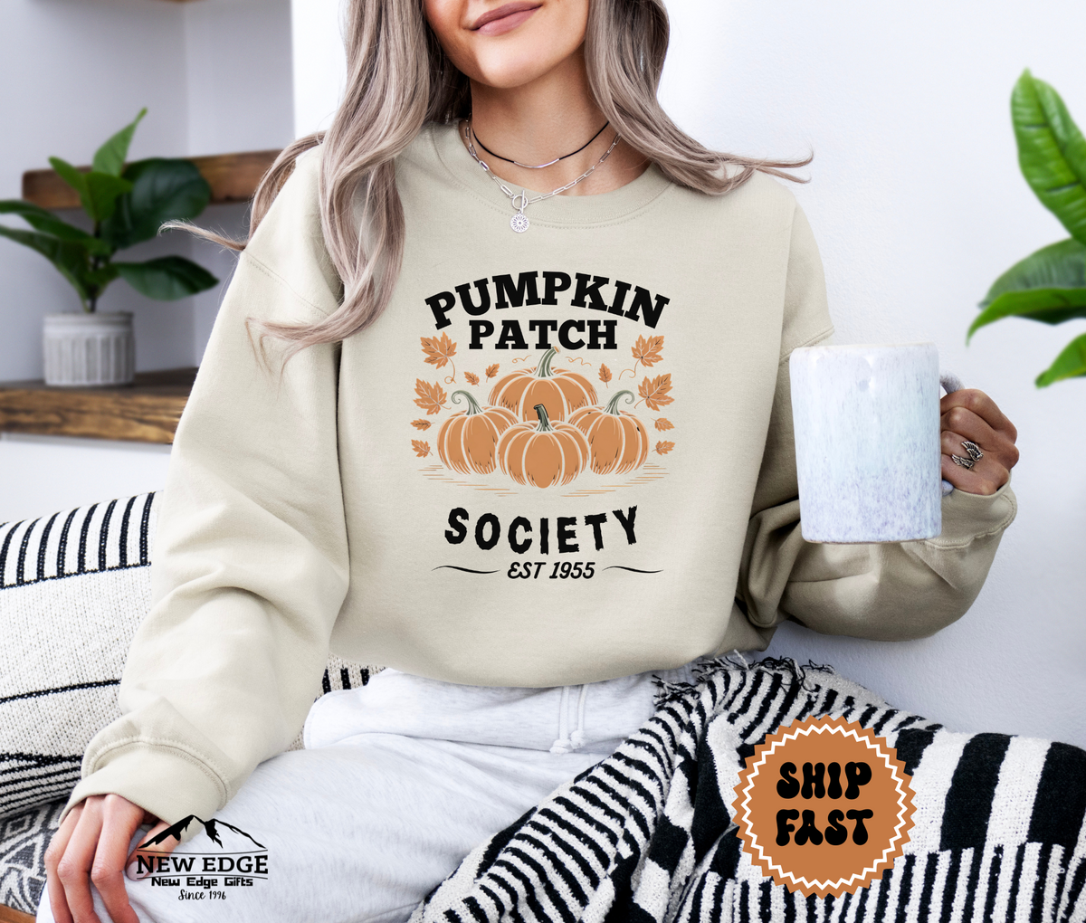 Unisex Pumpkin Patch Society Halloween Sweatshirt – Cozy Fall Harvest Autumn Pullover
