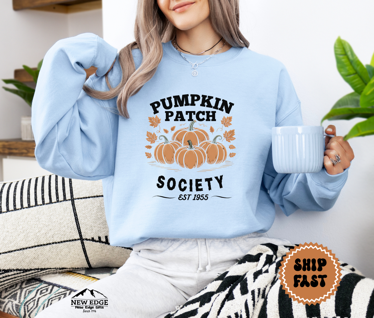 Unisex Pumpkin Patch Society Halloween Sweatshirt – Cozy Fall Harvest Autumn Pullover
