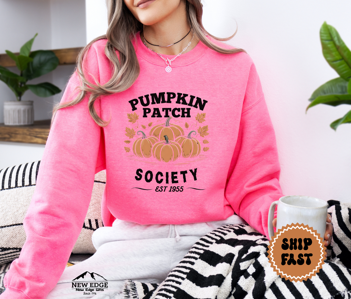 Unisex Pumpkin Patch Society Halloween Sweatshirt – Cozy Fall Harvest Autumn Pullover