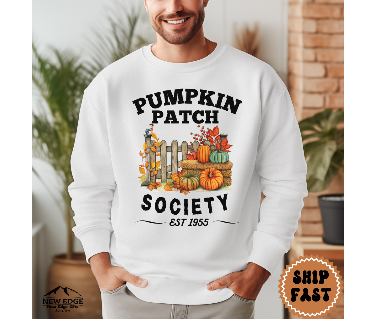 Unisex Pumpkin Patch Society Halloween Sweatshirt – Cozy Autumn Harvest Fall Pullover