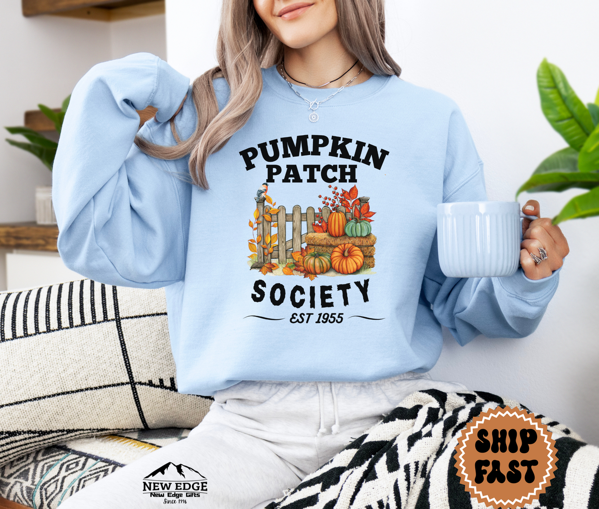 Unisex Pumpkin Patch Society Halloween Sweatshirt – Cozy Autumn Harvest Fall Pullover