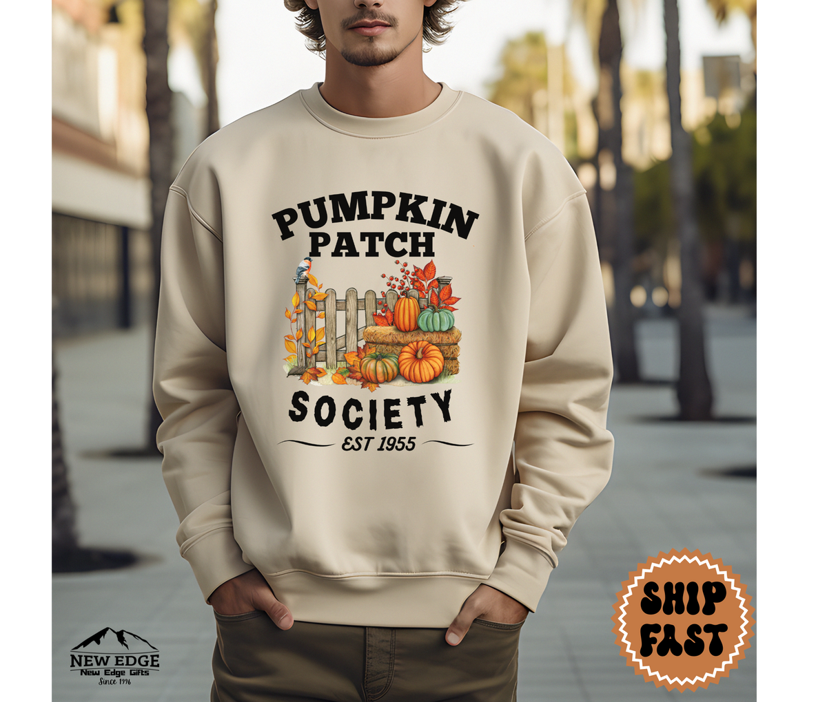 Unisex Pumpkin Patch Society Halloween Sweatshirt – Cozy Autumn Harvest Fall Pullover