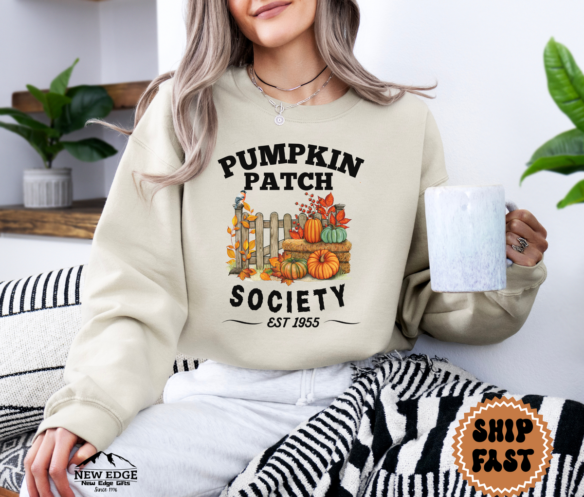 Unisex Pumpkin Patch Society Halloween Sweatshirt – Cozy Autumn Harvest Fall Pullover