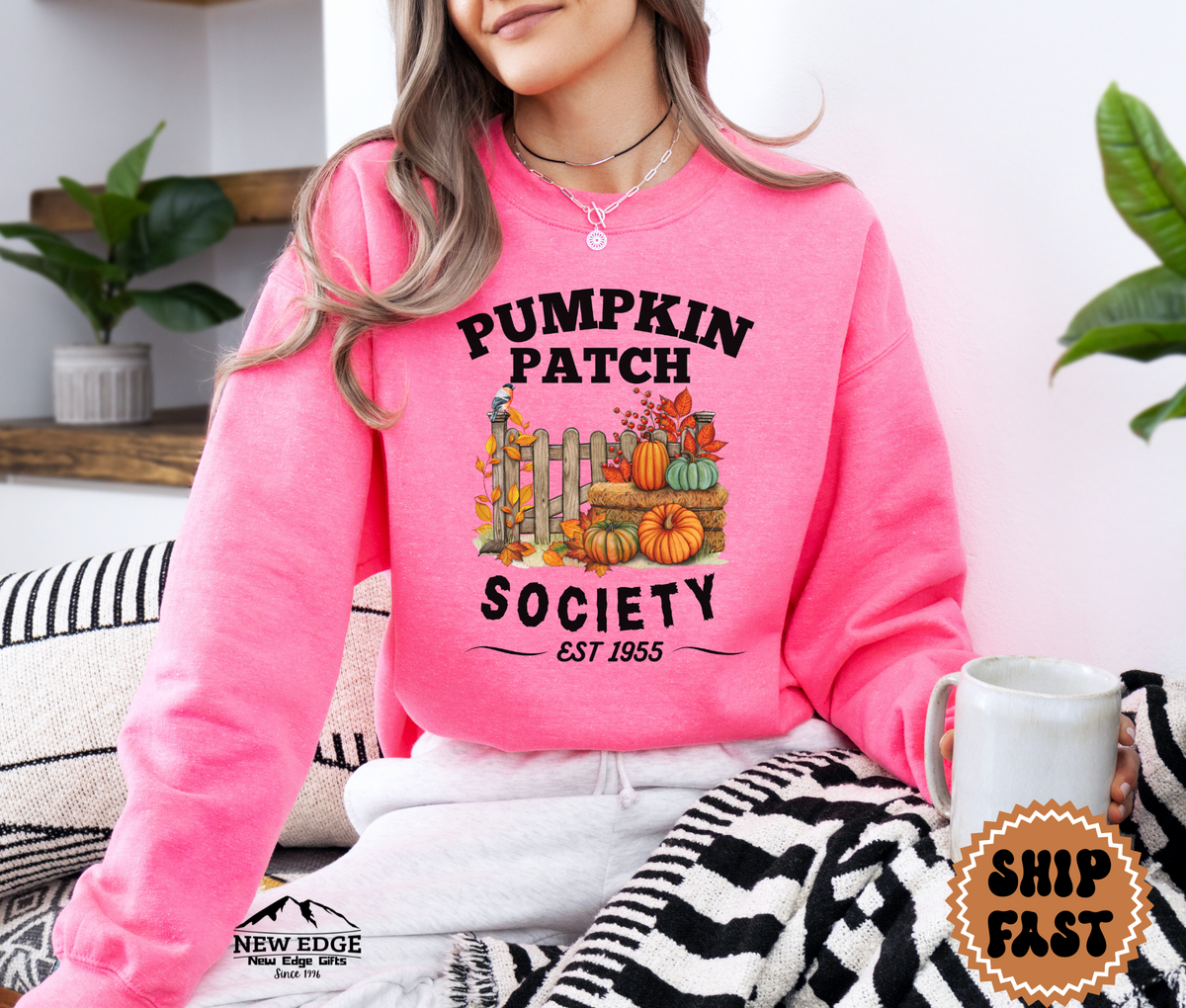 Unisex Pumpkin Patch Society Halloween Sweatshirt – Cozy Autumn Harvest Fall Pullover