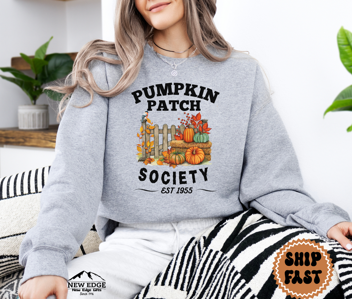 Unisex Pumpkin Patch Society Halloween Sweatshirt – Cozy Autumn Harvest Fall Pullover