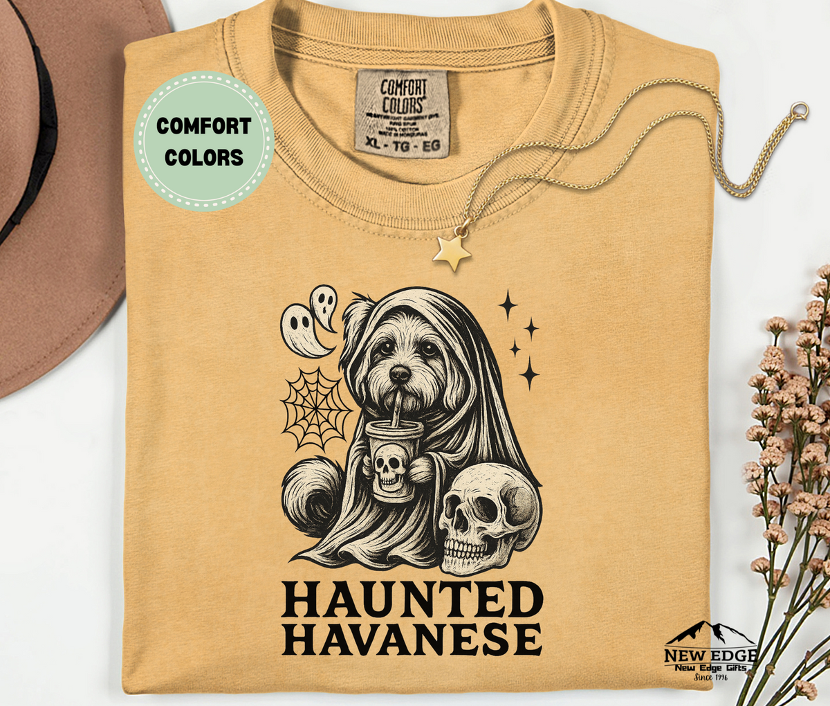 Unisex Comfort Colors Haunting Havanese Halloween T-Shirt | Spooky Dog Pun Tee