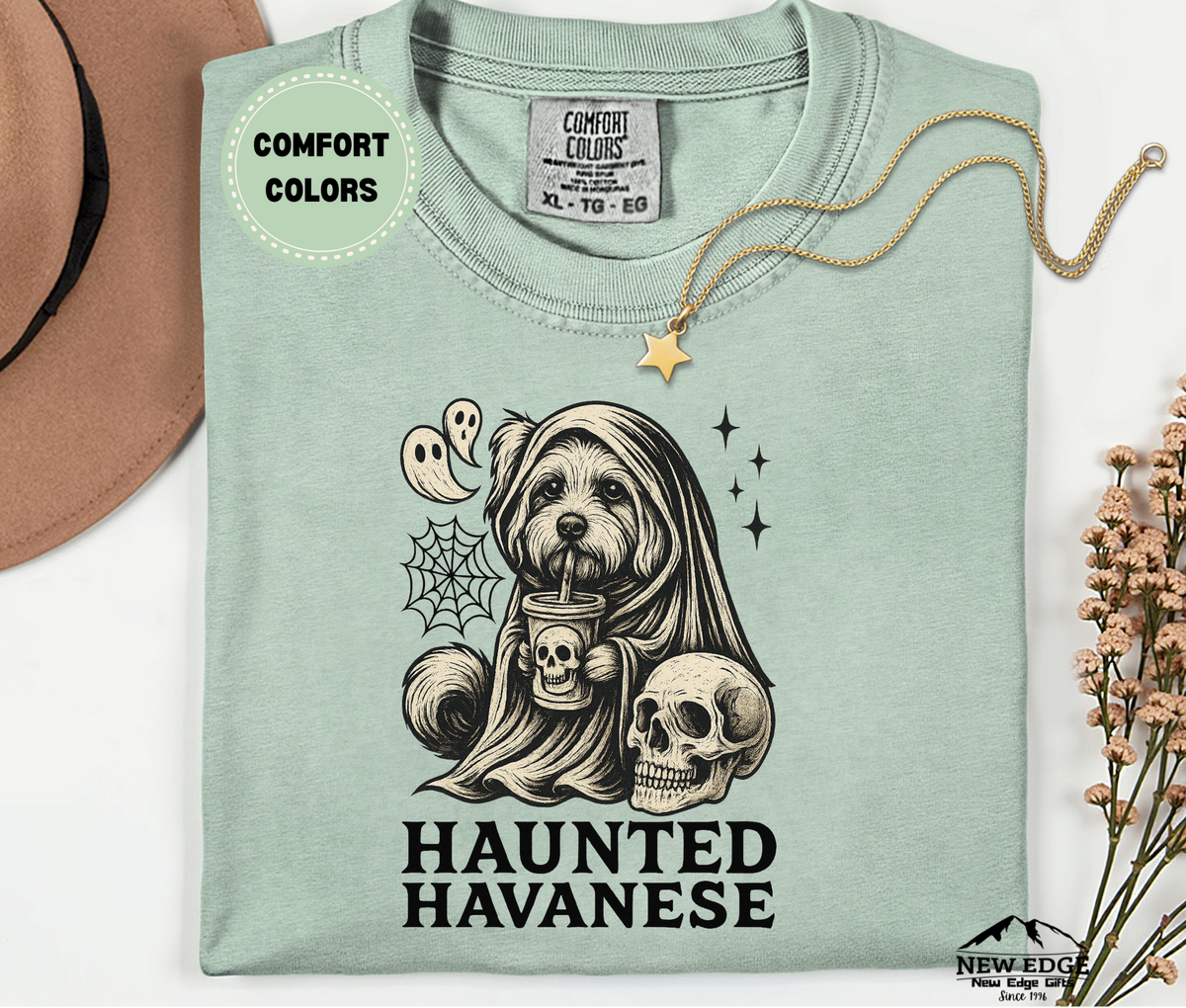 Unisex Comfort Colors Haunting Havanese Halloween T-Shirt | Spooky Dog Pun Tee