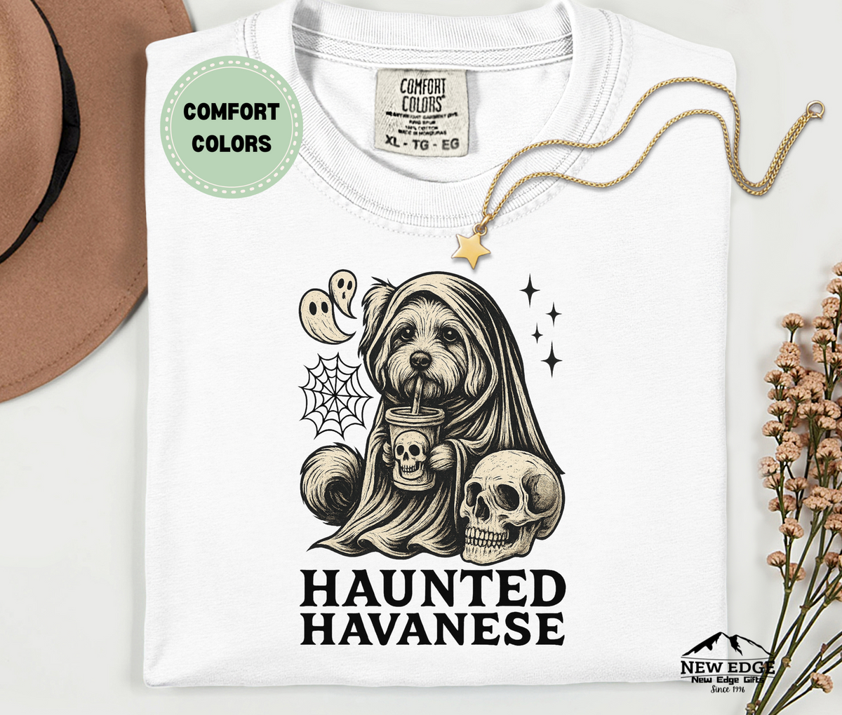 Unisex Comfort Colors Haunting Havanese Halloween T-Shirt | Spooky Dog Pun Tee