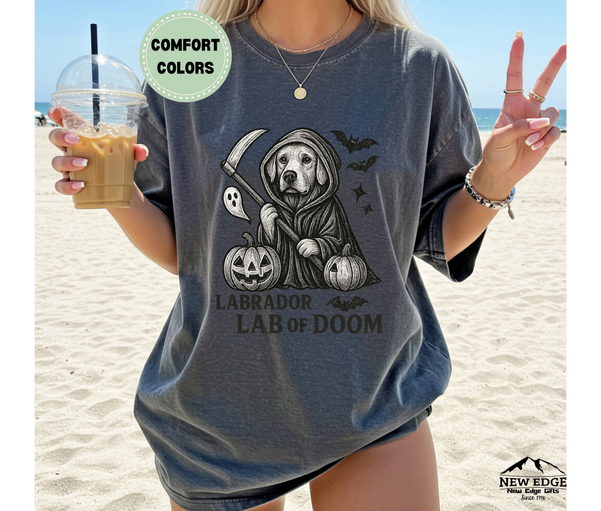 Unisex Comfort Colors Labrador – Lab of Doom Halloween T-Shirt | Spooky Dog Pun Tee