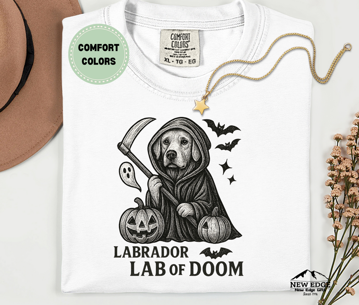 Unisex Comfort Colors Labrador – Lab of Doom Halloween T-Shirt | Spooky Dog Pun Tee
