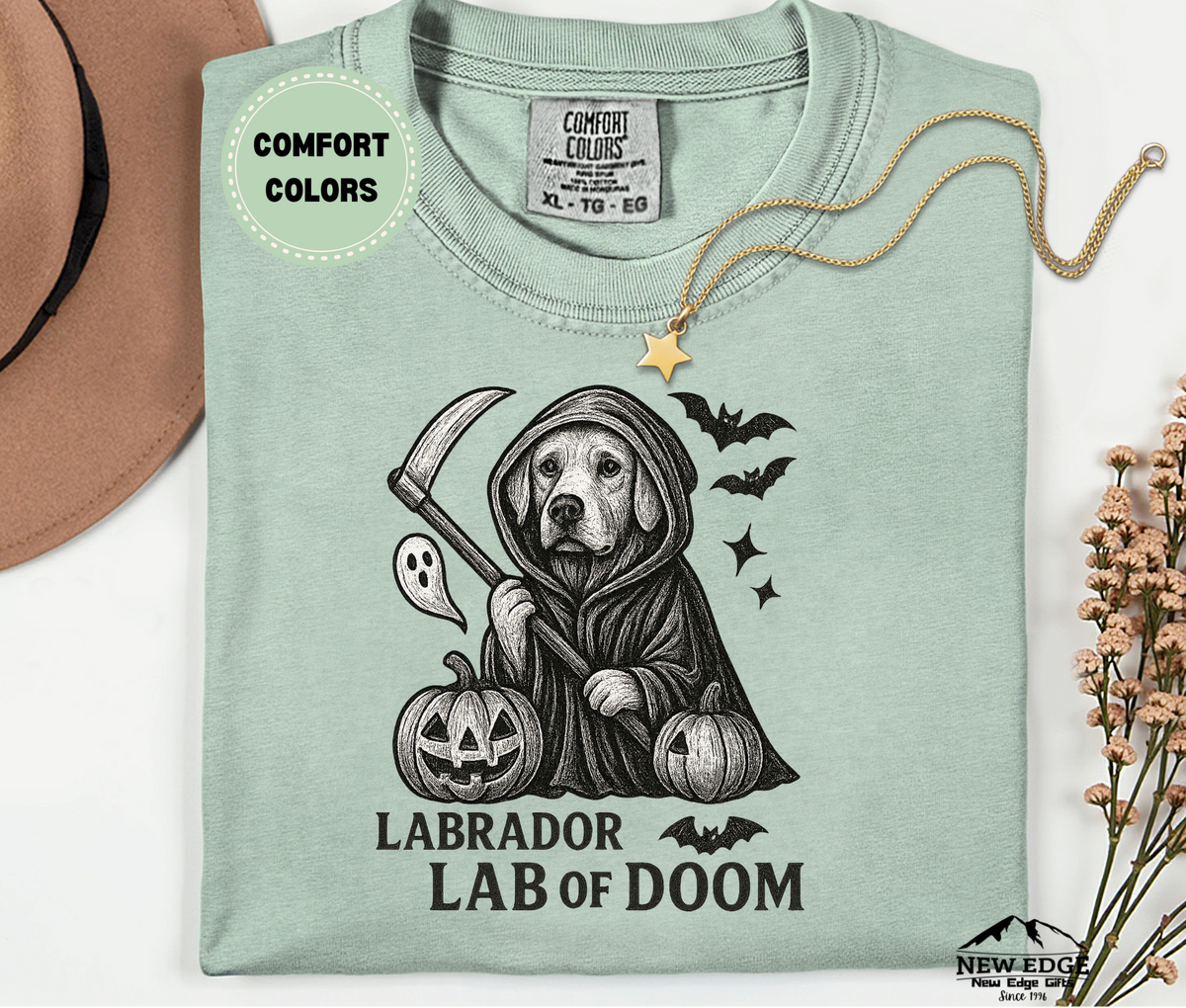 Unisex Comfort Colors Labrador – Lab of Doom Halloween T-Shirt | Spooky Dog Pun Tee