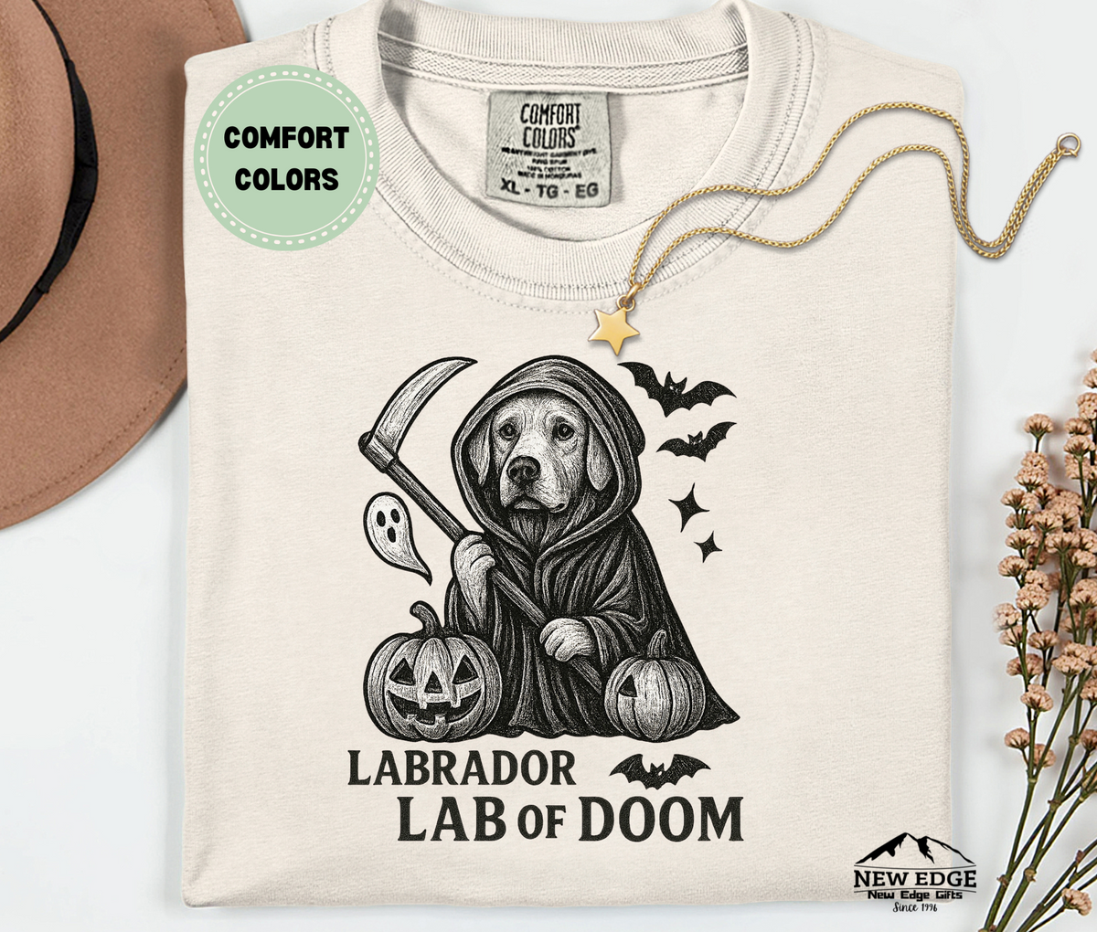 Unisex Comfort Colors Labrador – Lab of Doom Halloween T-Shirt | Spooky Dog Pun Tee