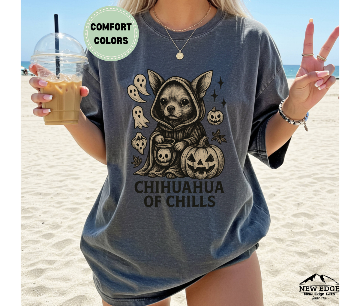 Comfort Colors Chihuahua of Chills Halloween T-Shirt | Unisex Spooky Dog Tee