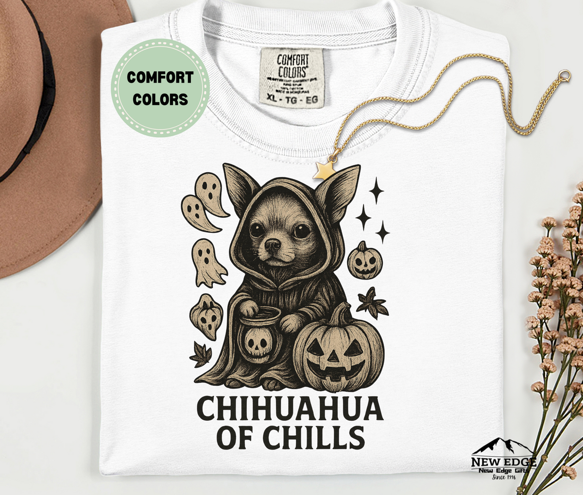 Comfort Colors Chihuahua of Chills Halloween T-Shirt | Unisex Spooky Dog Tee
