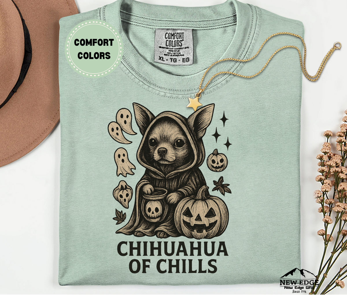 Comfort Colors Chihuahua of Chills Halloween T-Shirt | Unisex Spooky Dog Tee