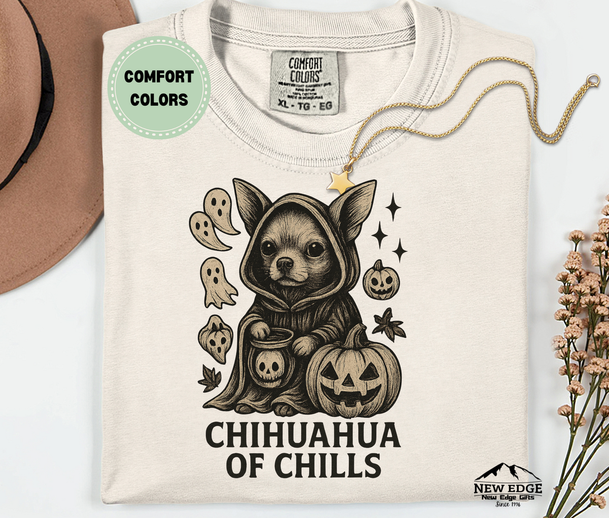 Comfort Colors Chihuahua of Chills Halloween T-Shirt | Unisex Spooky Dog Tee