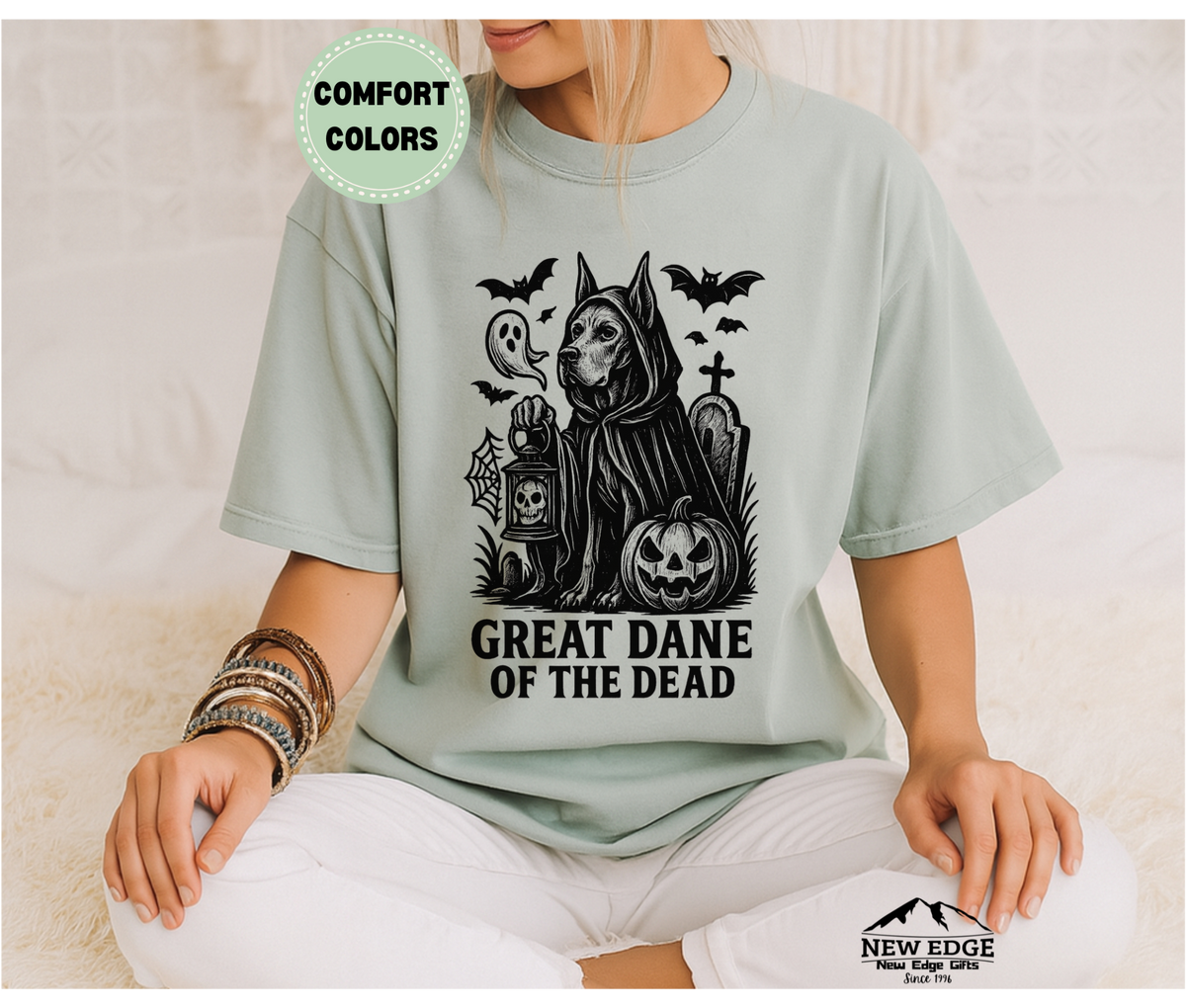 Comfort Colors Great Dane – Of The Dead Halloween T-Shirt | Unisex Dog Lover Tee