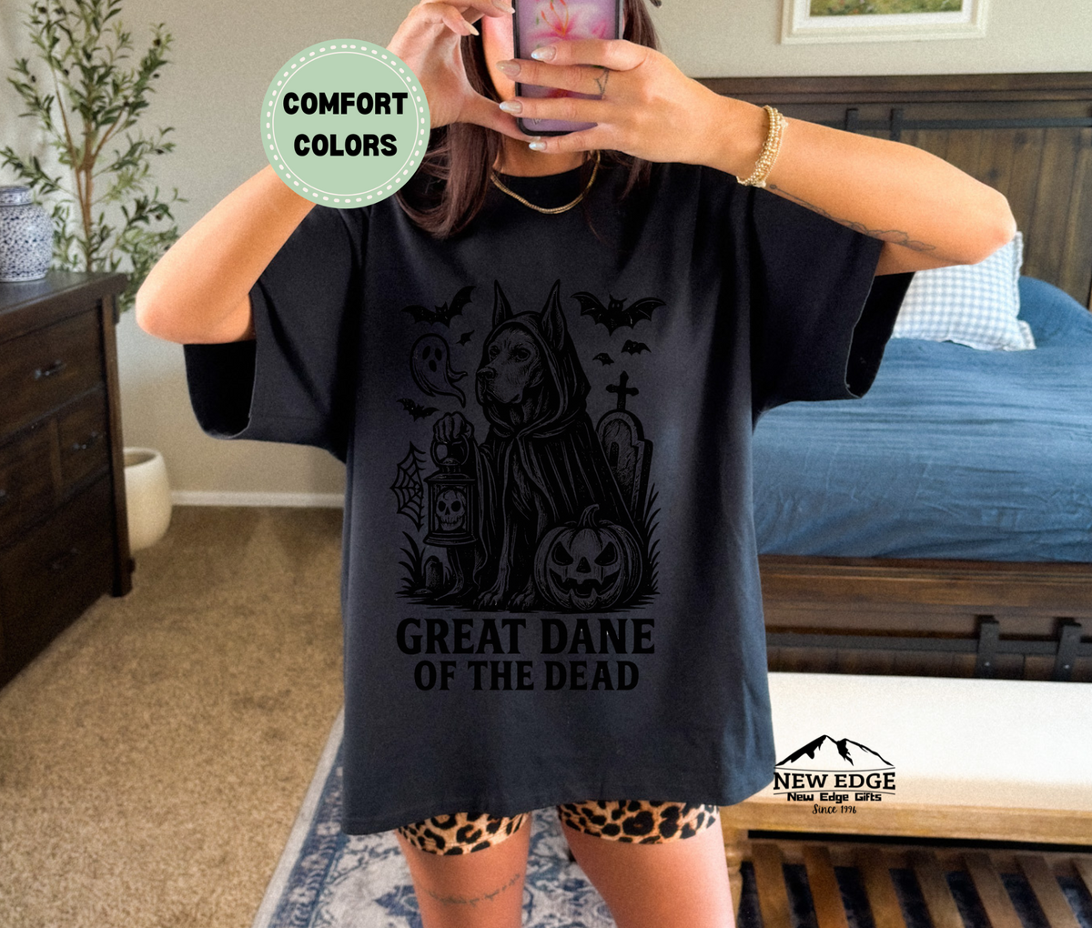 Comfort Colors Great Dane – Of The Dead Halloween T-Shirt | Unisex Dog Lover Tee