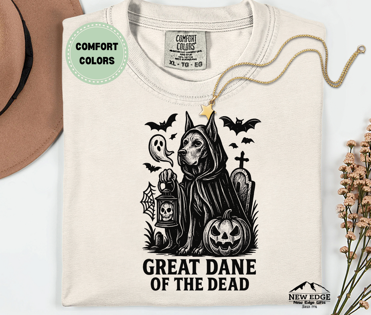 Comfort Colors Great Dane – Of The Dead Halloween T-Shirt | Unisex Dog Lover Tee