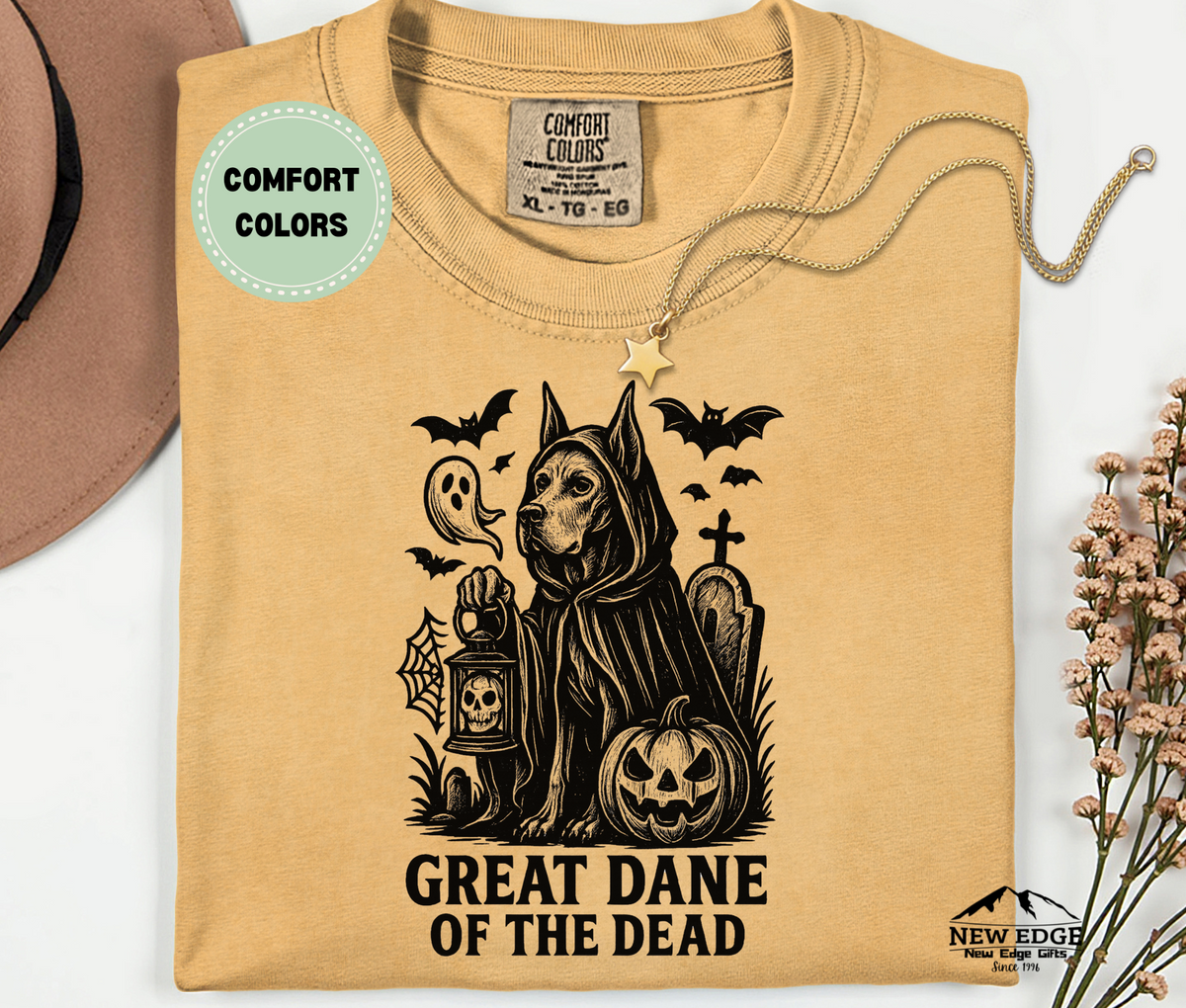 Comfort Colors Great Dane – Of The Dead Halloween T-Shirt | Unisex Dog Lover Tee