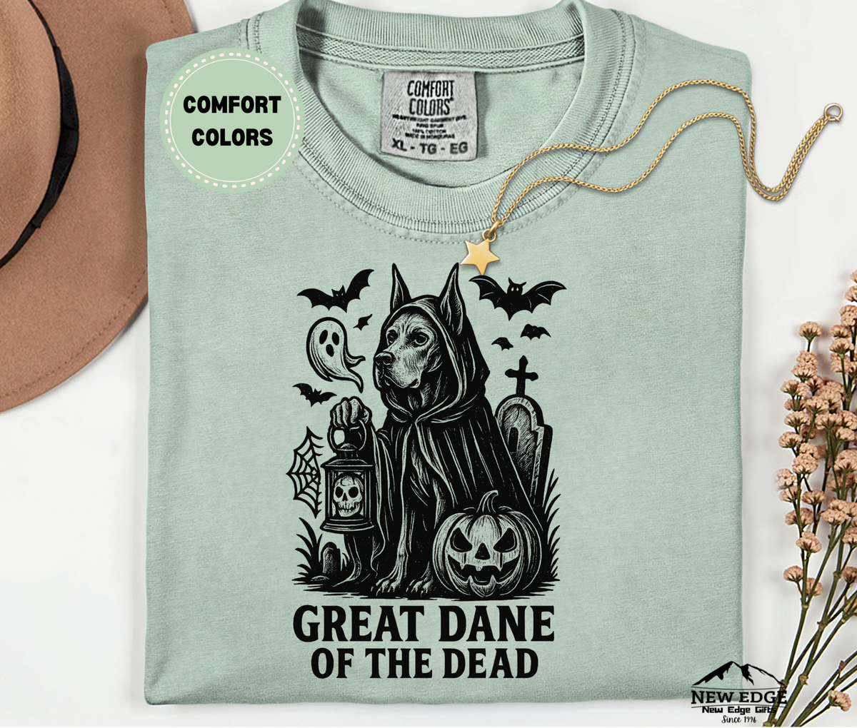 Comfort Colors Great Dane – Of The Dead Halloween T-Shirt | Unisex Dog Lover Tee