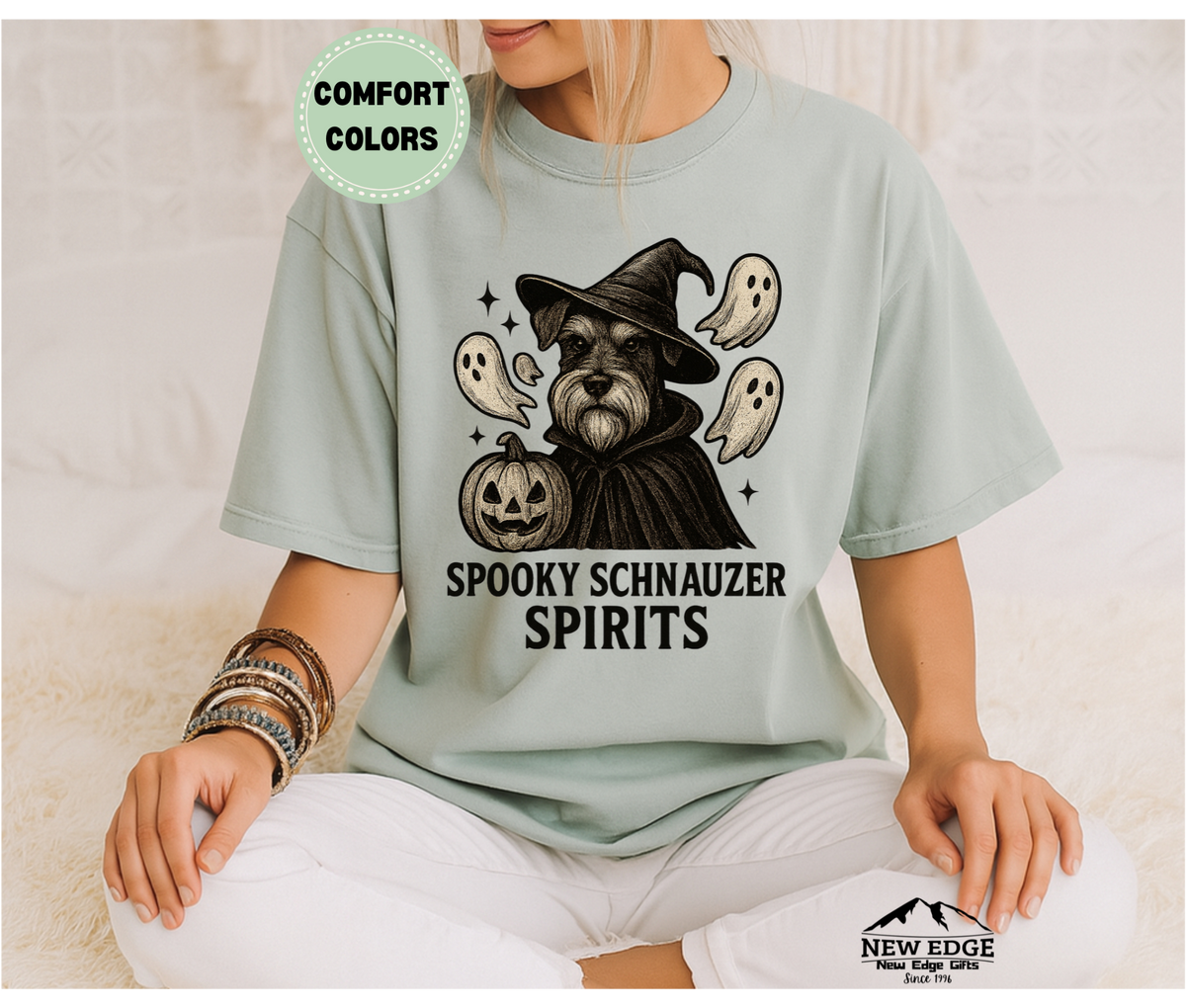 Comfort Colors Schnauzer Halloween T-Shirt | Unisex Spooky Dog Lover Tee
