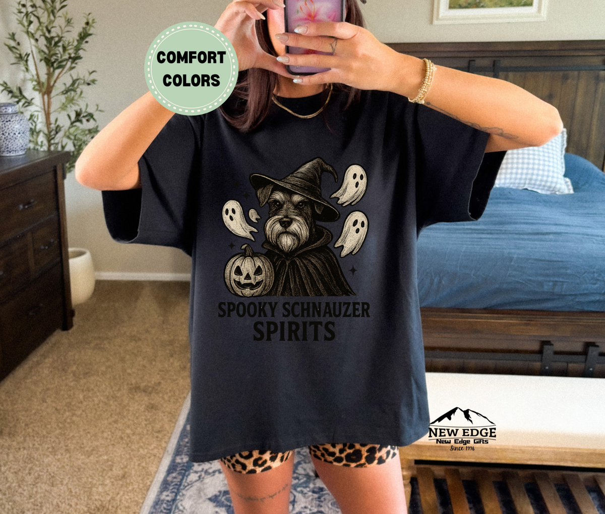 Comfort Colors Schnauzer Halloween T-Shirt | Unisex Spooky Dog Lover Tee