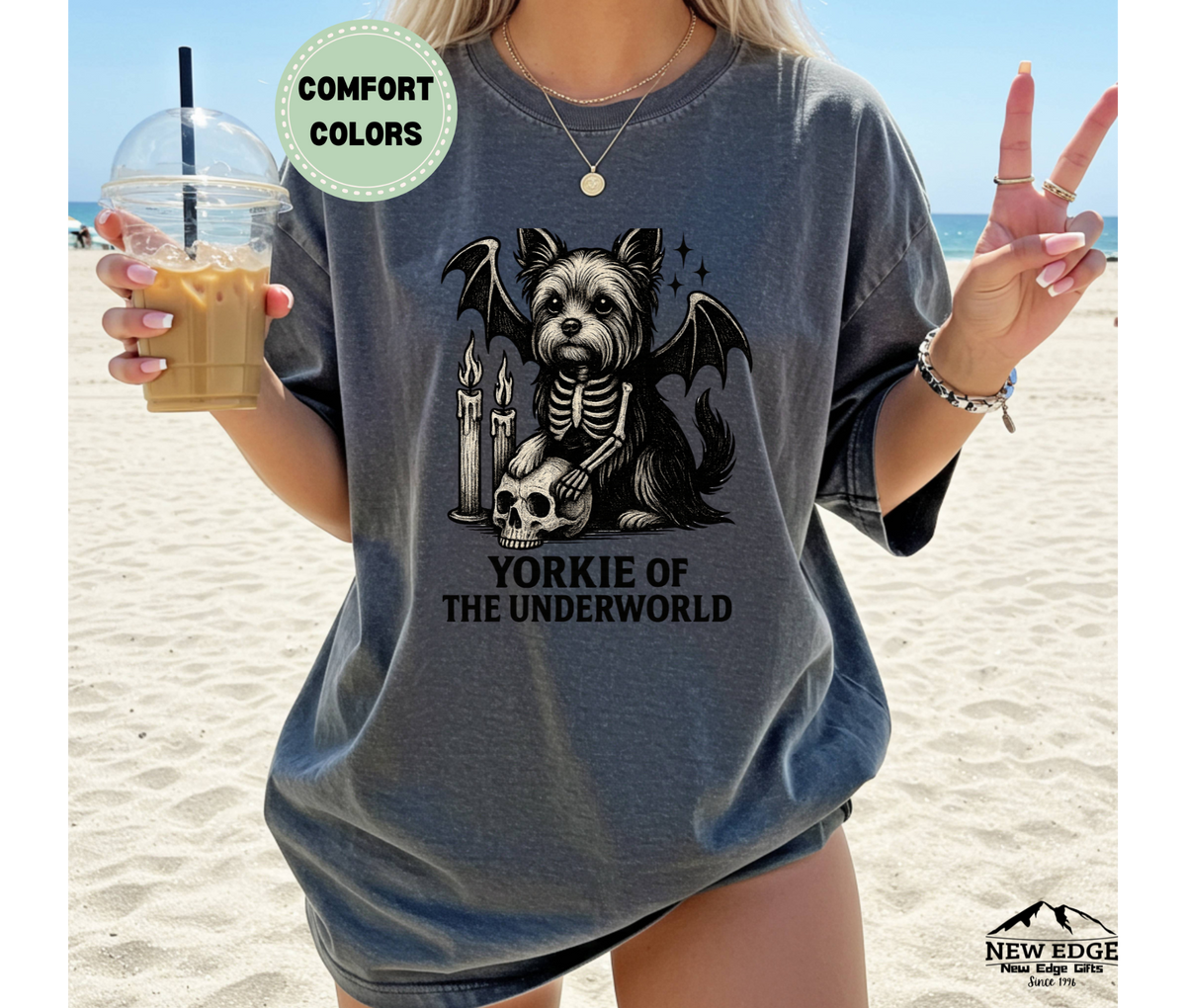Comfort Colors Yorkie of the Underworld Halloween T-Shirt | Unisex Spooky Dog Lover Tee