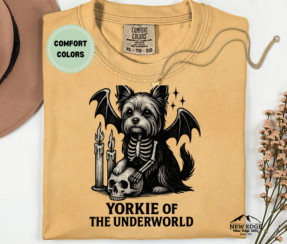 Comfort Colors Yorkie of the Underworld Halloween T-Shirt | Unisex Spooky Dog Lover Tee