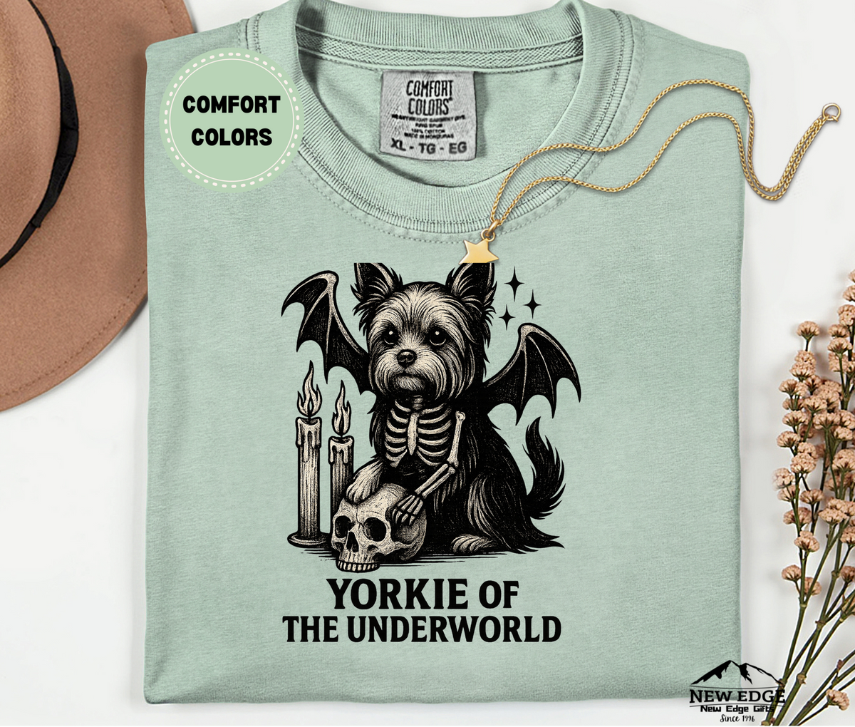 Comfort Colors Yorkie of the Underworld Halloween T-Shirt | Unisex Spooky Dog Lover Tee