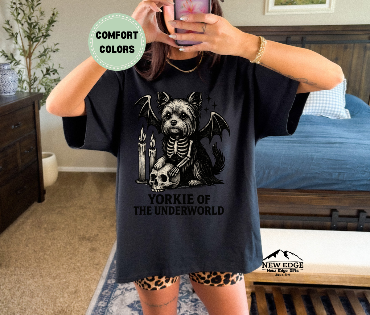 Comfort Colors Yorkie of the Underworld Halloween T-Shirt | Unisex Spooky Dog Lover Tee