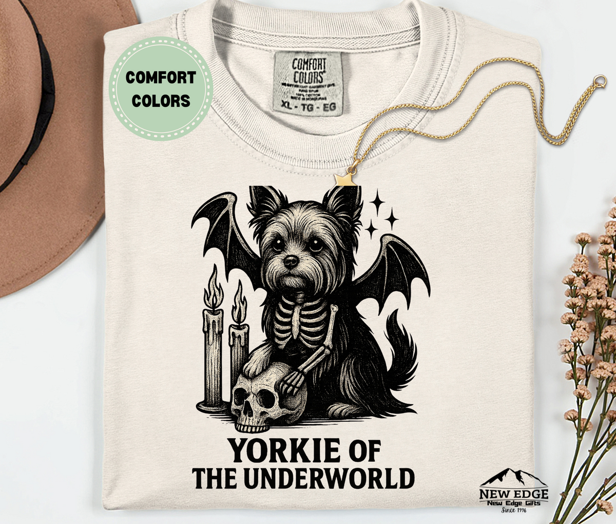 Comfort Colors Yorkie of the Underworld Halloween T-Shirt | Unisex Spooky Dog Lover Tee