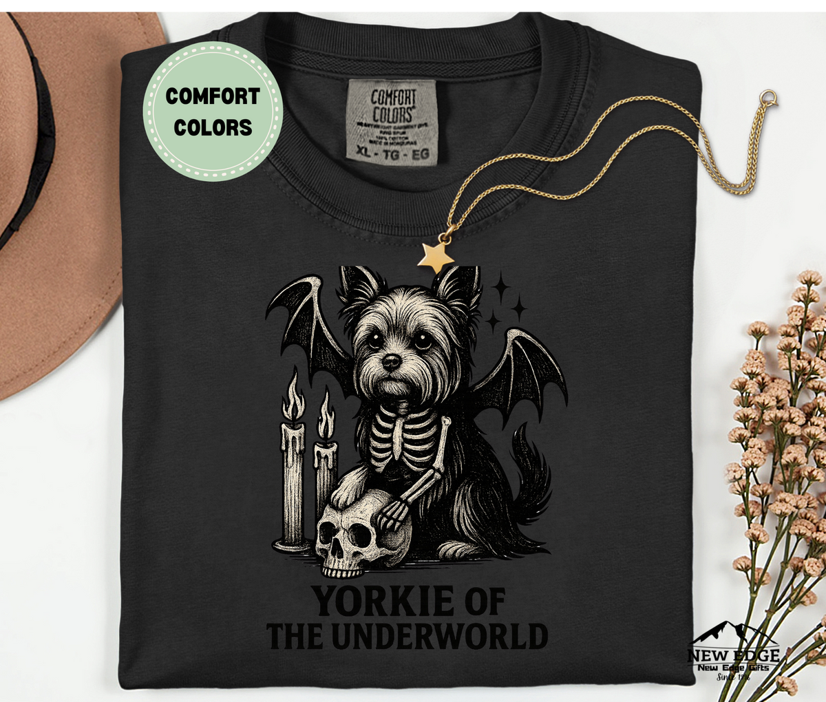 Comfort Colors Yorkie of the Underworld Halloween T-Shirt | Unisex Spooky Dog Lover Tee