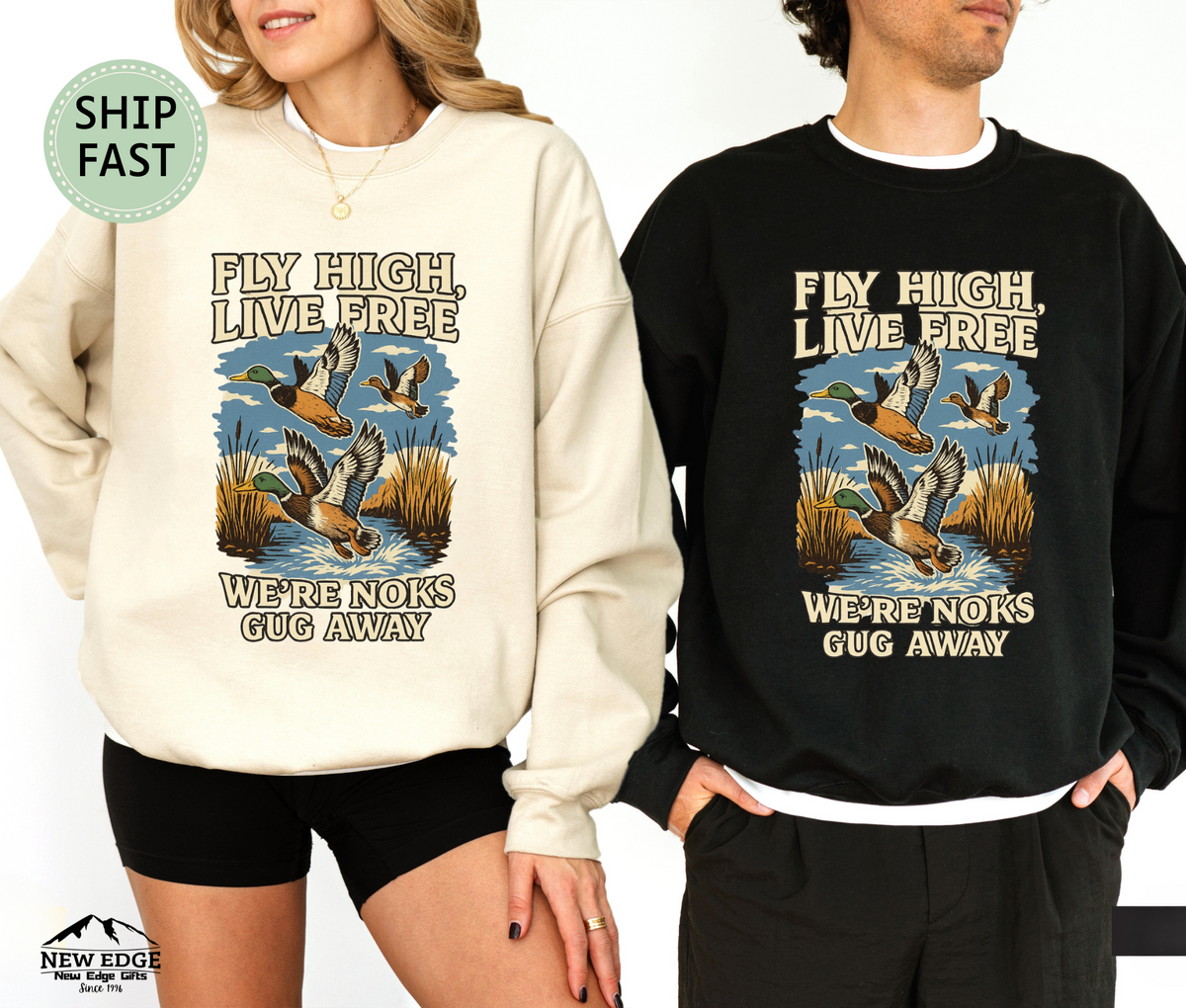 Fly High Live Free Inspirational Quote Retro Unisex Sweatshirt