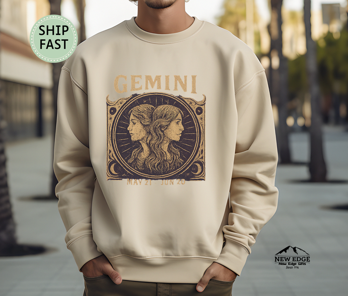 Gemini Zodiac Sweatshirt – Astrology Sign Starry Horoscope Crewneck