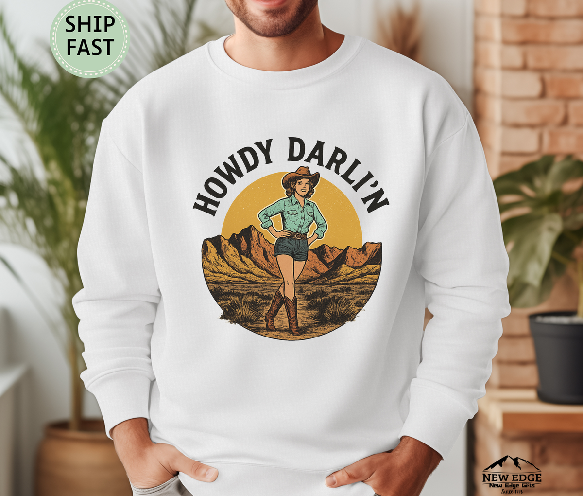 Howdy Darli’n Sweatshirt – Western Cowgirl Country Rodeo Pullover