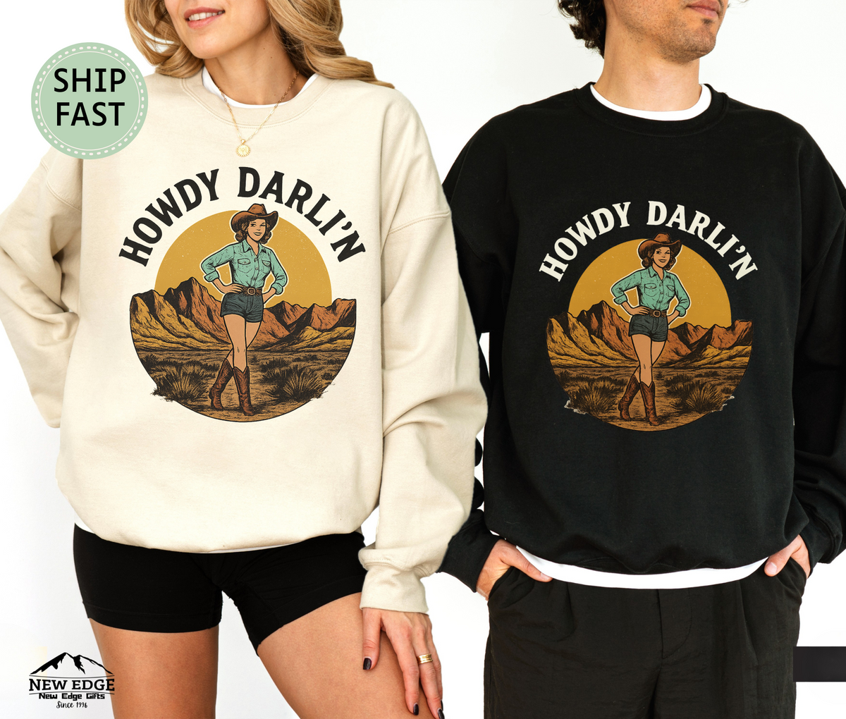 Howdy Darli’n Sweatshirt – Western Cowgirl Country Rodeo Pullover