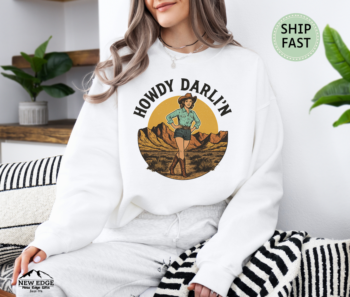 Howdy Darli’n Sweatshirt – Western Cowgirl Country Rodeo Pullover