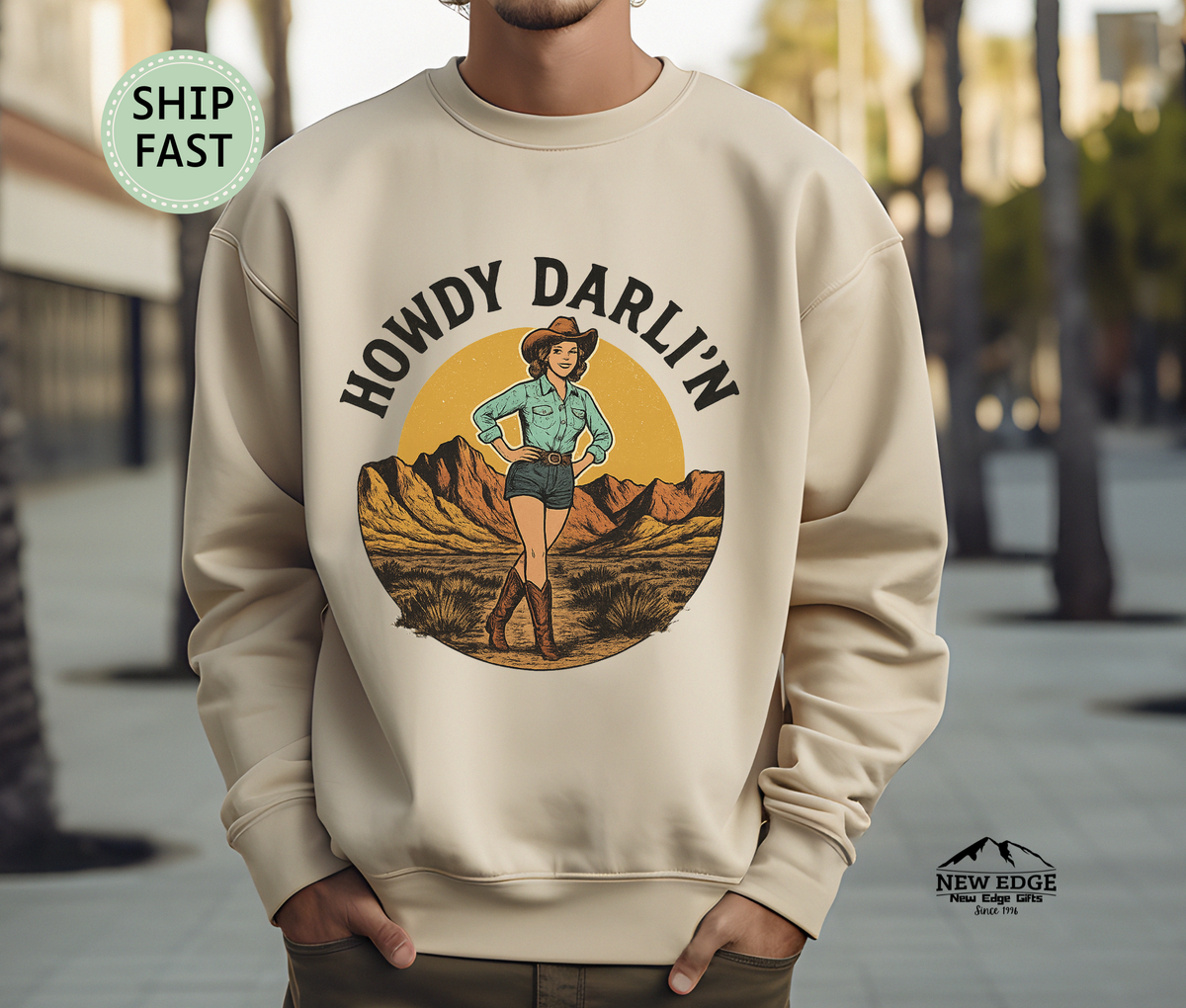 Howdy Darli’n Sweatshirt – Western Cowgirl Country Rodeo Pullover
