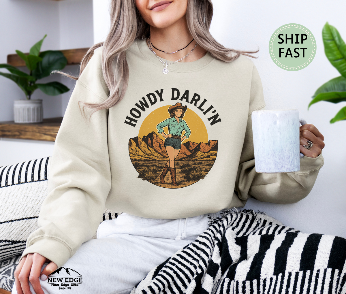 Howdy Darli’n Sweatshirt – Western Cowgirl Country Rodeo Pullover