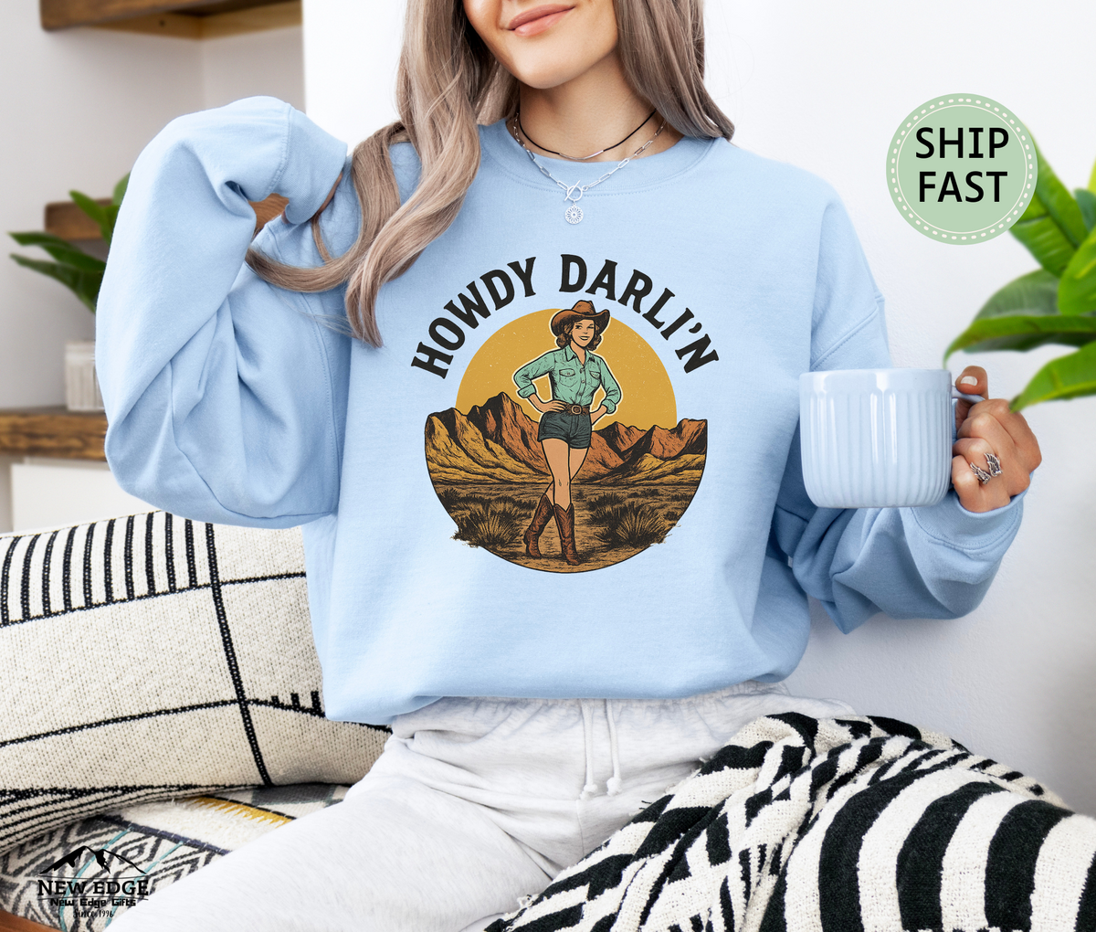 Howdy Darli’n Sweatshirt – Western Cowgirl Country Rodeo Pullover