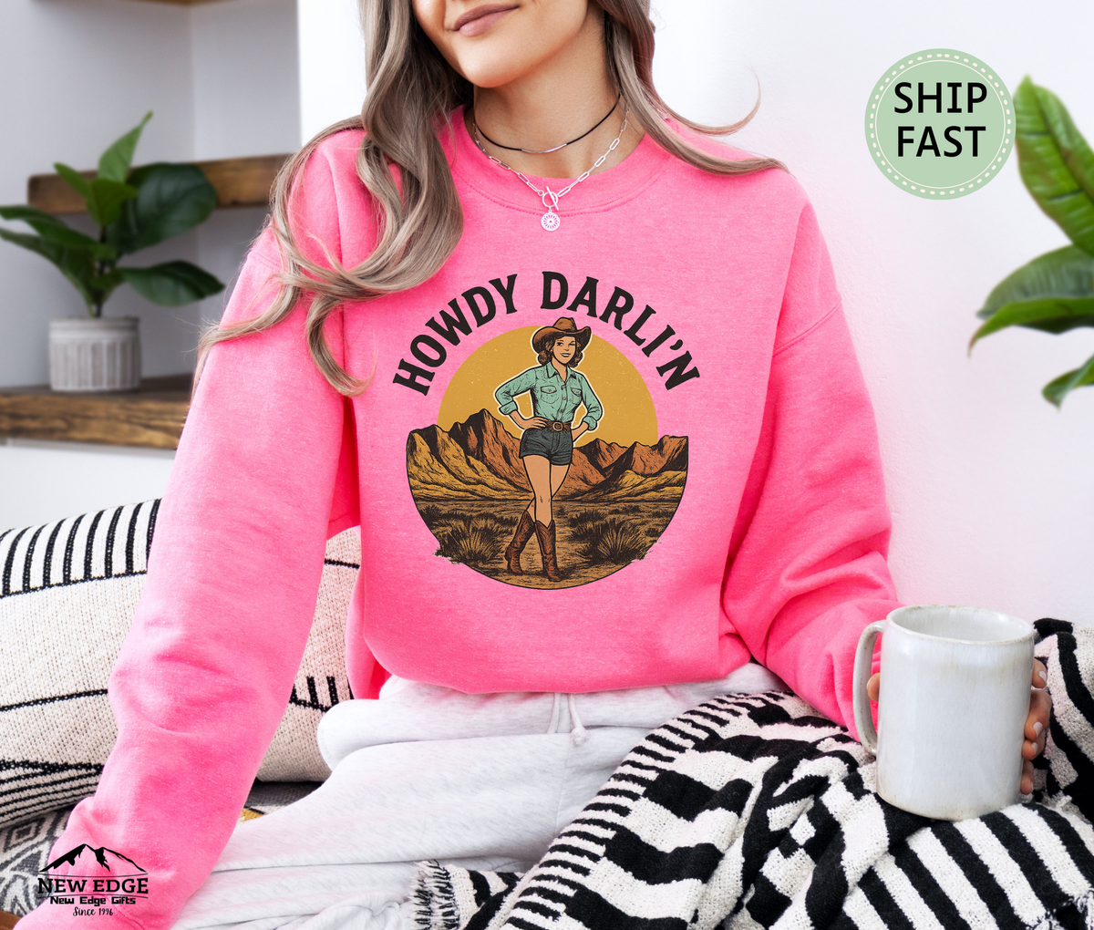 Howdy Darli’n Sweatshirt – Western Cowgirl Country Rodeo Pullover